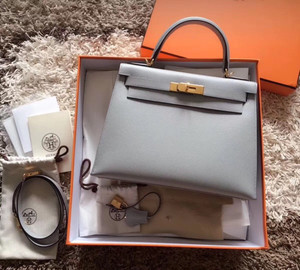 Hermes  Blue Glacier Kelly 20 Epsom  Gold Hardware