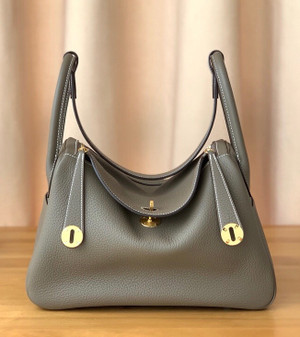 Hermes Lindy 30 Etoupe Togo Gold Hardware