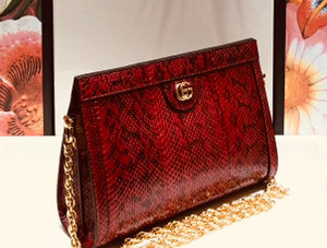 Gucci Ophidia small snakeskin shoulder bag Red