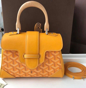 Goyard Saigon Mini  Leather Cross Body Bag Mustard