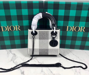 Christian Dior MINI "LADY DIOR" BAG IN EMBROIDERED CALFSKIN