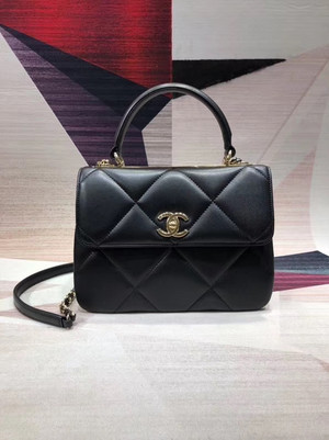 Chanel Small Flap Bag With Top Handle A92236 Black