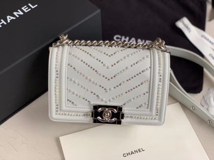 Chanel Small BOY CHANEL Handbag with pearl