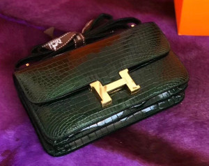 Hermes 6L Vert Bengale Emerald Constance 26 Shiny Porosus Crocodile