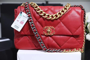 CHANEL 19 Large Flap Bag Red
