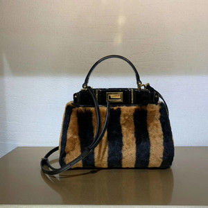 Fendi PEEKABOO ICONIC MINI Black mink bag