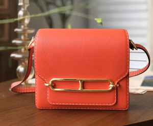 Hermes Orange Evercolor UN POINT SUR DEUX  Mini Roulis Bag