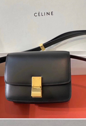 Celine SMALL CLASSIC BAG IN BOX CALFSKIN BLACK