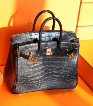 HERMÈS Black Alligator Birkin 40 Palladium Hardware