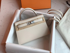 Hermès Craie Kelly Mini II Epsom Palladium Hardware