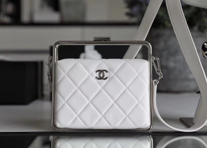 Chanel Lambskin White Clutch