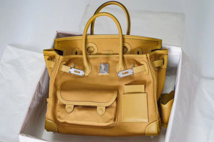 Hermes Limited Edition Cargo Birkin 35 cm Jaune Ambre Swift and canvas