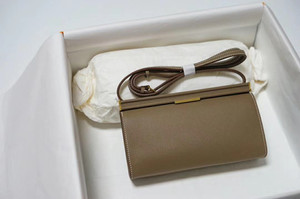 Hermes Clic-H 21 bag Etoupe Evercolor calfskin  with Gold hardwares