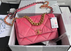 Chanel Velvet 19 flap bag Pink