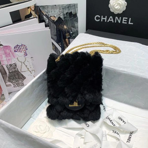 Chanel Shearling Lambskin Mini 2.55 Handbag Black