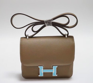 Hermes Etoupe Constance Epsom leather 18cm With Enamel Hardware