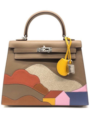 Hermes Special Order Endless Road Day  Kelly 25 cm Epsom Palladium Hardware