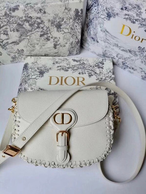 Christian Dior MEDIUM DIOR BOBBY BAG Latte Grained Calfskin with Whipstitched Seams