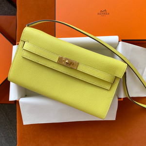 Hermes Kelly Wallet to Go 1Z Jaune Poussin/Mauve Sylvestre EPSOM GHW