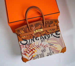 [Online Exclusive] Hermes Singapore Limited Edition Embroidered Birkin 30 Bag Gold
