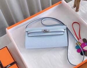 Hermes 08 Bleu Pale Constance Long To Go wallet Epsom Leather Palladium Hardware