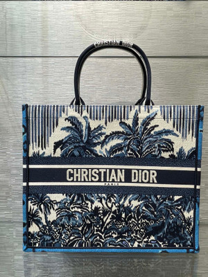 Christian Dior DIOR BOOK TOTE Blue Dior Palms Embroidery Reference: M1286ZREU_M928