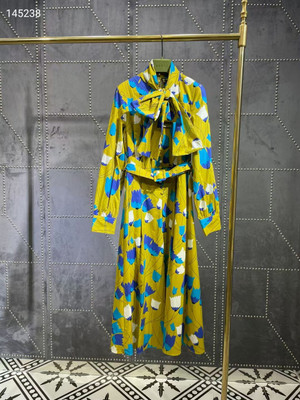 Gucci Tulip print cotton linen dress