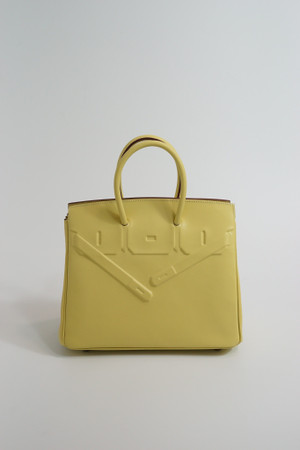 Hermes Mini Shadow Birkin 25 Bag C9 Soupre Yellow Evercalf Limited Edition