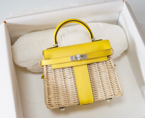 HERMES KELLY 20 MINI PICNIC JAUNE DE NAPLES YELLOW  SWIFT PALLADIUM HARDWARE