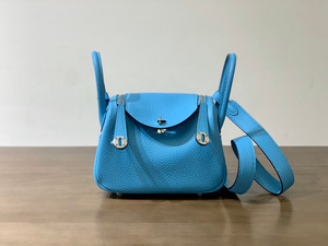 Hermes Mini Lindy 20cm Bag Blue de Nord Togo Palladium Hardware