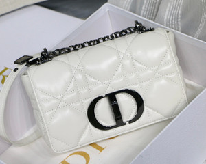 Christian Dior SMALL DIOR CARO BAG Latte Quilted Macrocannage Calfskin