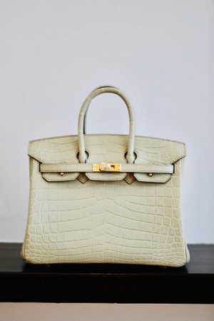Hermes Craie Birkin Bag 25cm  Niloticus Crocodile Gold Hardware