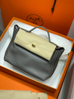 Hermès Mini 24/24 – 21 Bag 8F Etain Evergrain/Swift leather with Gold Hardware