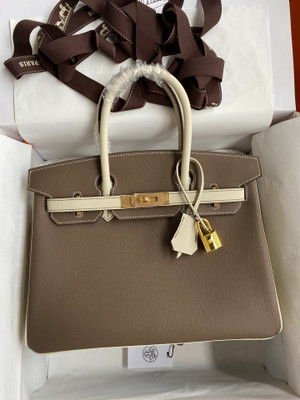 Hermès Etope/Craie Birkin 30 cm Epsom Leather Gold Hardware