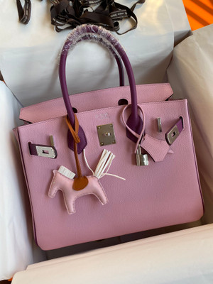 Hermès Mauve Sylvestre/Anemone Birkin 30 cm Epsom Leather Palladium Hardware