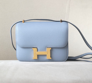 Hermes Gris Mouette Constance 19cm Epsom Gold Hardware