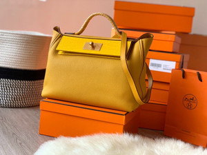 Hermès 24/24 29 Jaune Ambre Togo & Alligator Gold Hardware