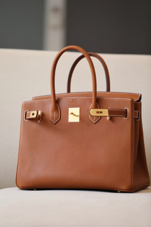 Hermes Birkin 30 Fauve Barenia Leather Gold Hardware