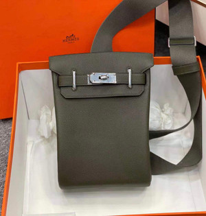 Hermes Kelly HAC A Dos Bag Olive Togo Leather Palladium Hardware 2022