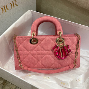 Christian Dior LADY D-JOY BAG Pink Cannage Denim