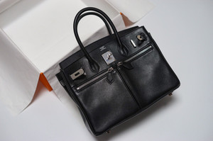 [Exclusive] Hermes Black Birkin Lakis 30 Bag with palladium hardware
