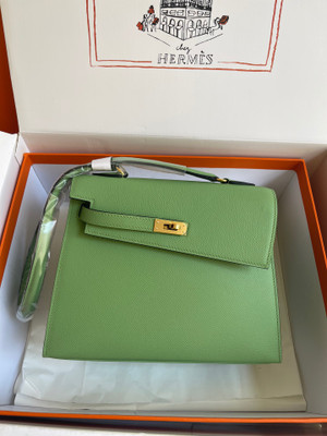 Hermes Kelly Sellier 20 en Desordre Vert Criquet