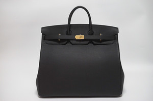 Hermes Hac 50 Travel Bag Black Togo Leather Gold Hardware