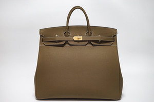 Hermes Hac 50 Travel Bag Etoupe Togo Leather Gold Hardware