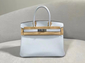 Hermès Birkin 30 cm Bleu Pale 08 Togo Leather Palladium Hardware