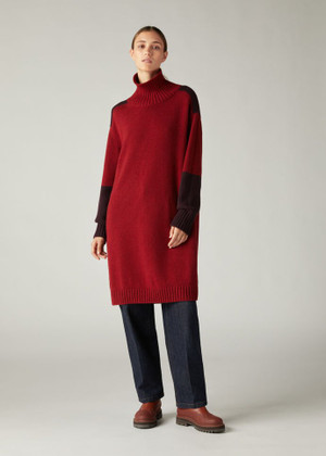 Loro Piana Grassmoor Dress  Baby Cashmere Spiced Apple Mel/dark Raspberry