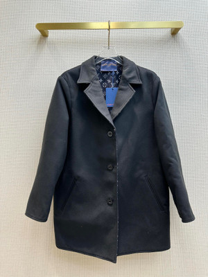Louis Vuitton 1AAK67 REVERSIBLE MONOGRAM JACQUARD COAT BLACK
