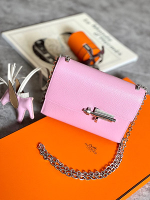 Hermes Verrou Chaine mini bag 17cm X9 Mauve Sylvestre Chevre Mysore