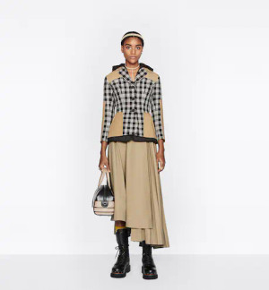 Christian Dior 2-IN-1 JACKET Black and White Check'n'Dior Wool
