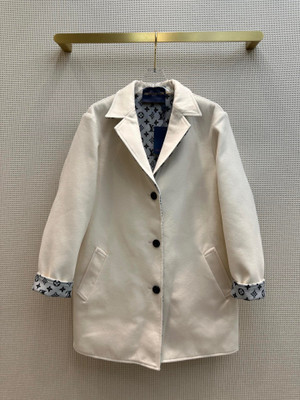 Louis Vuitton 1AAK67 REVERSIBLE MONOGRAM JACQUARD COAT WHITE